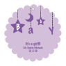 Mobile Baby Scalloped Circle Favor Tag